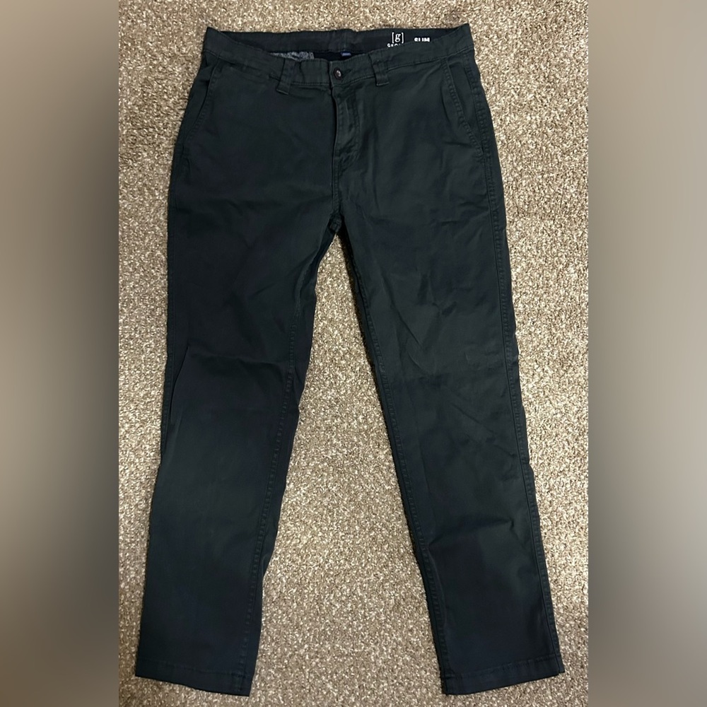 George Men's Classic Black Chinos